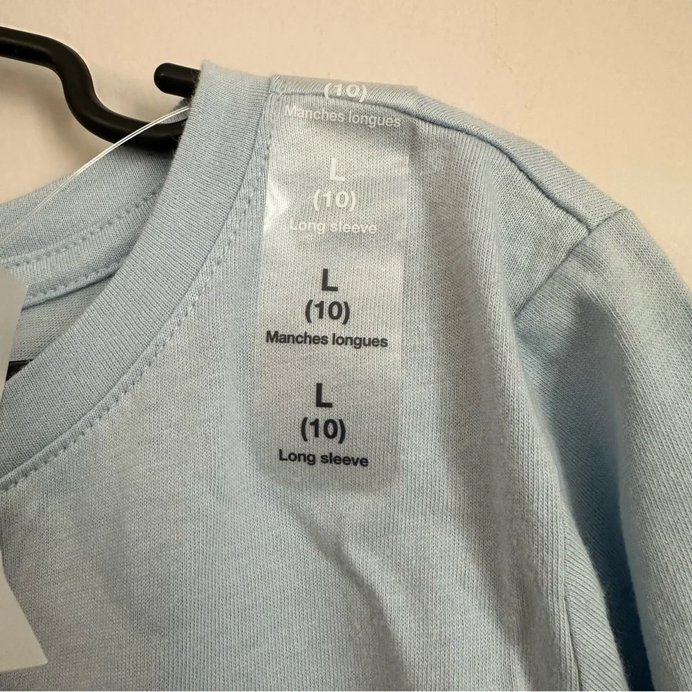 Gap Kids Blue Long Sleeve Flip Sequin Snowflake Crewneck Cotton Shirt Sz L 10